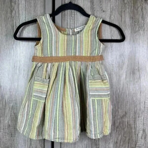 Indigenous Dress Girls 4 Organic Cotton Sleeveless Earth Fit Flare Pockets